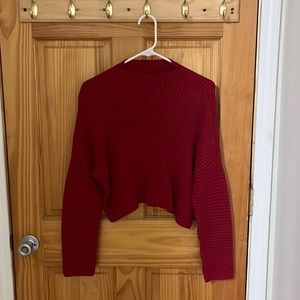 Women’s Hollister Christmas Red Crop Top Sweater